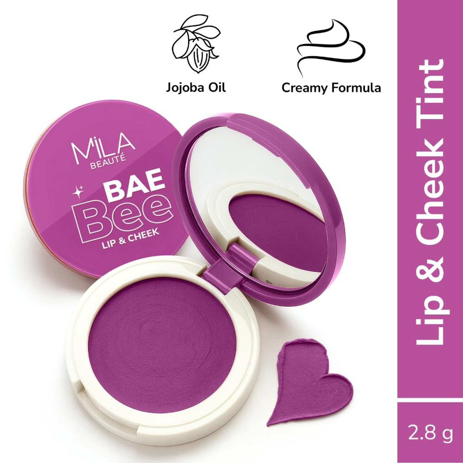 Mila Beauté Baebee Lip & Cheek Tint With Jojoba Oil & Vitamin E Shade - 06 Wild Strawberry