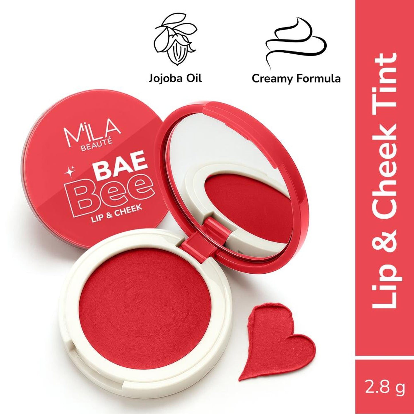 Mila Beauté Baebee Lip & Cheek Tint With Jojoba Oil & Vitamin E Shade - 07 Sunset Coral