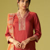 Dhiyona IE Women Floral Embroidered Kurta with Trousers & Dupatta