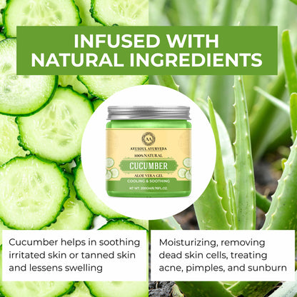 Ayusoul Ayurveda Cucumber Aloe Vera Gel for Face & Body Skin Treatment