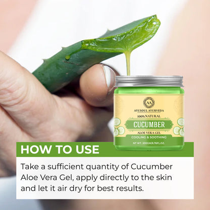 Ayusoul Ayurveda Cucumber Aloe Vera Gel for Face & Body Skin Treatment