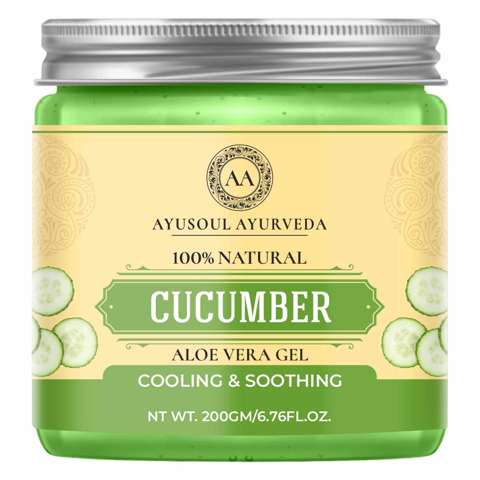 Ayusoul Ayurveda Cucumber Aloe Vera Gel for Face & Body Skin Treatment