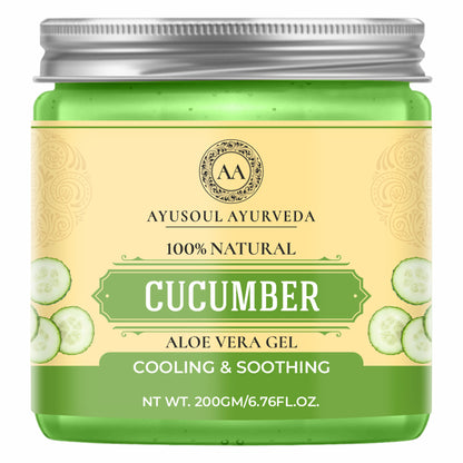 Ayusoul Ayurveda Cucumber Aloe Vera Gel for Face & Body Skin Treatment