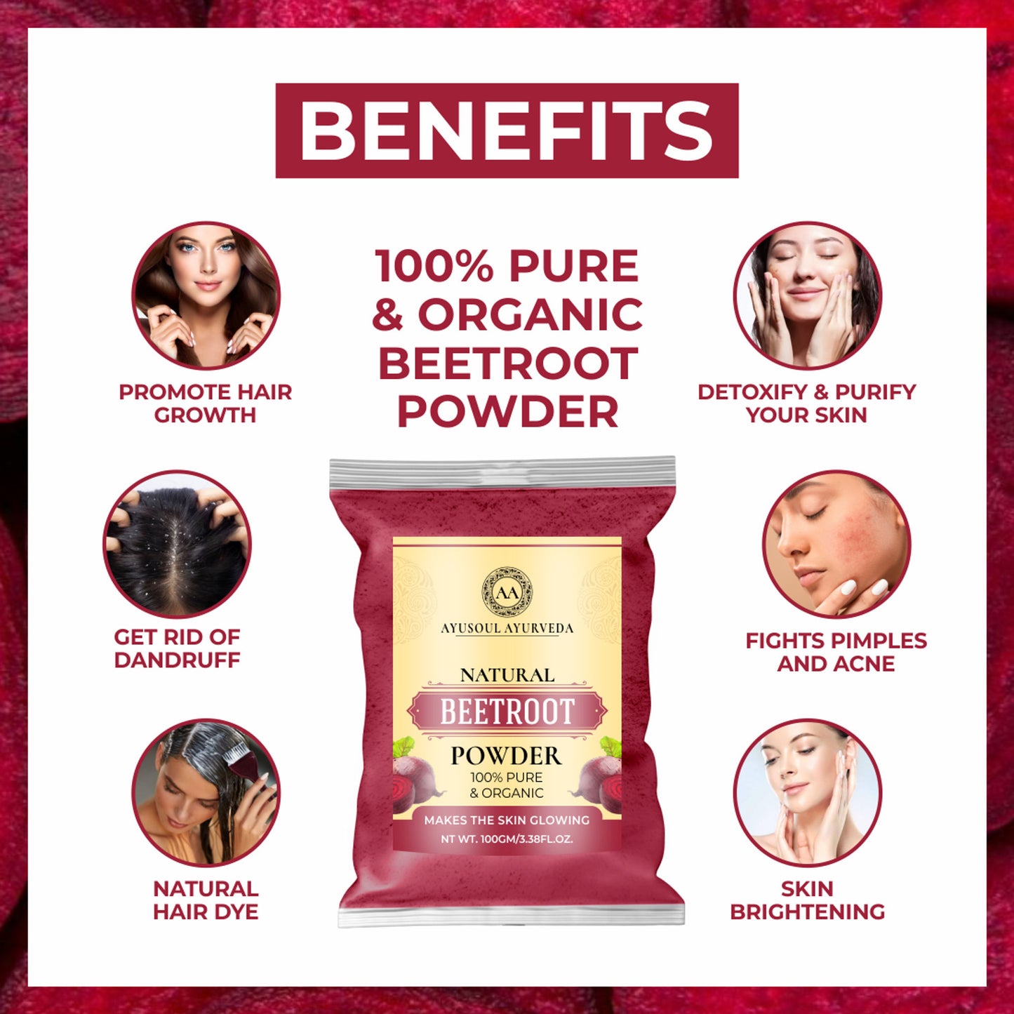 Ayusoul Ayurveda 100% Natural & Pure Beetroot Powder