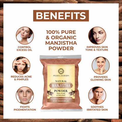 Ayusoul Ayurveda 100% Pure Organic Natural Manjistha Powder