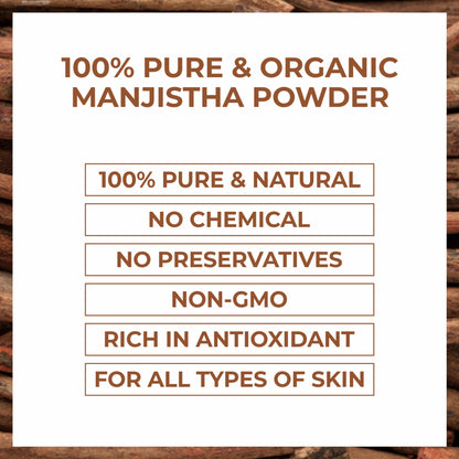 Ayusoul Ayurveda 100% Pure Organic Natural Manjistha Powder