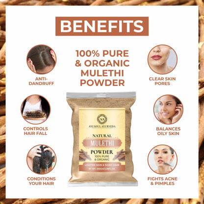 Ayusoul Ayurveda 100% Natural Organic Mulethi Powder