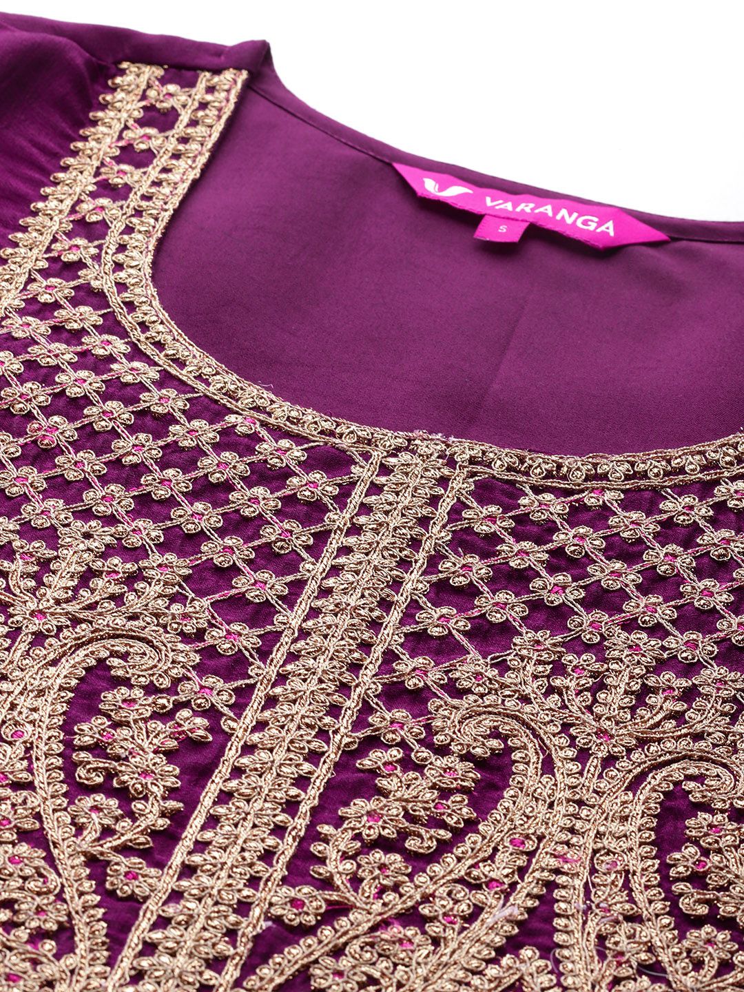 Indyancart VA Women Ethnic Motifs Embroidered Kurta with Palazzos & With Dupatta