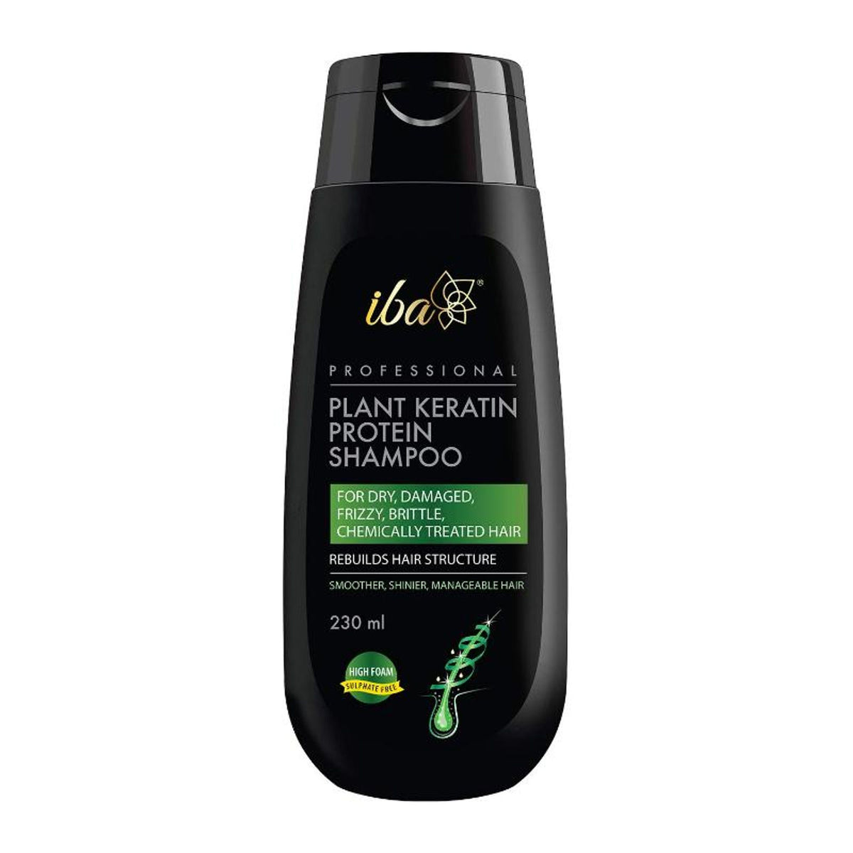 Iba Professional Plant Keratin Protein Shampoo High Foaming Formula For Dry Frizzy Damaged Hair