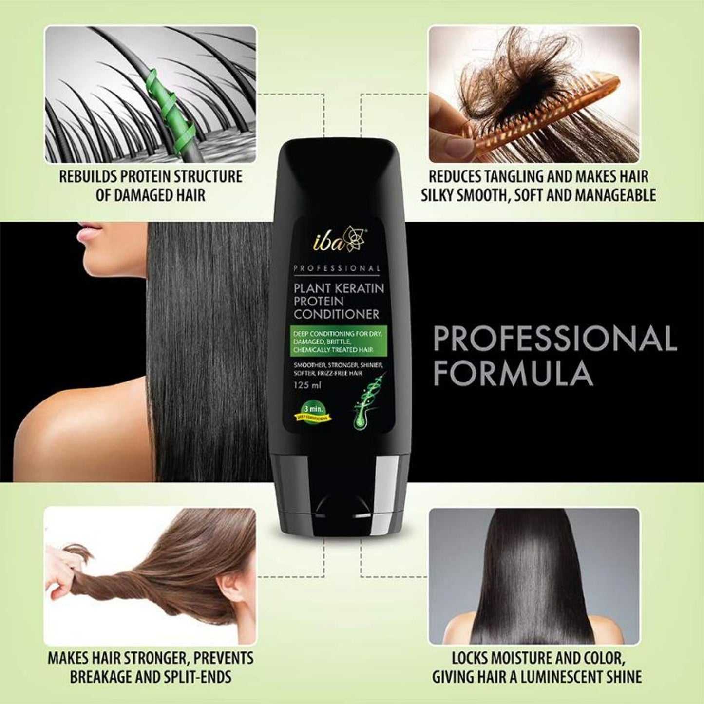 Iba Professional Plant Keratin Protein Conditioner For Dry Frizzy Damaged Hair