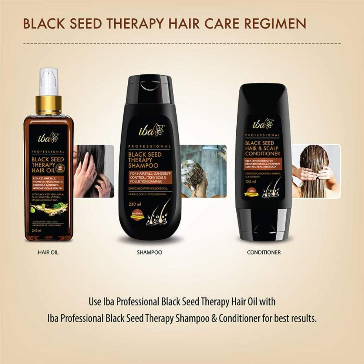 Iba Professional Black Seed Therapy Hair Oil Lightweight Non-Sticky Mineral Oil Free