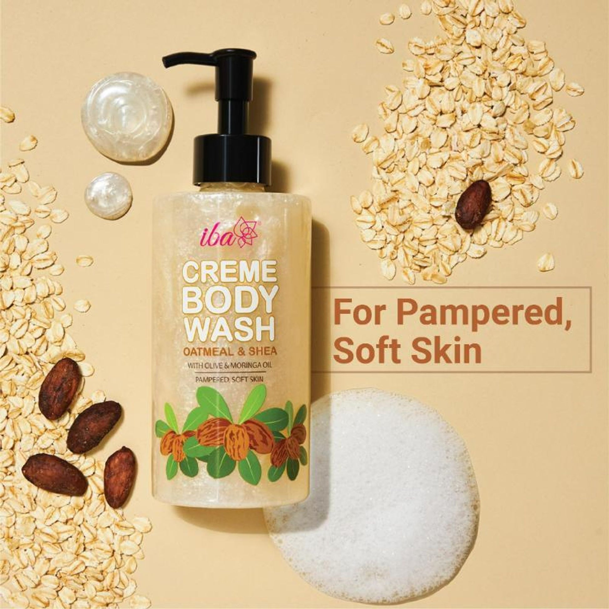 Iba Oatmeal & Shea Creme Body Wash For Softer, Smoother, Nourished Skin