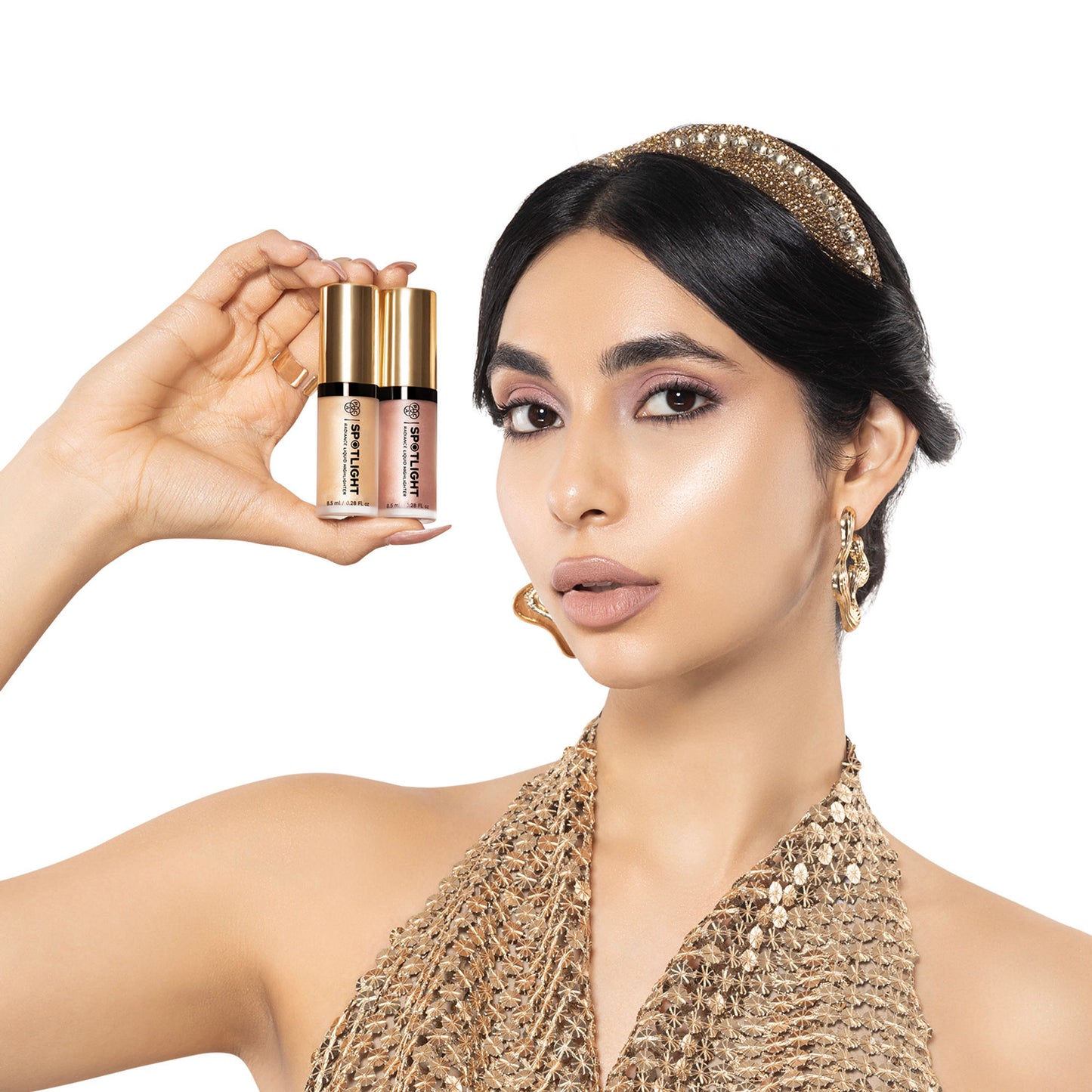 PAC Spotlight Radiance Liquid Highlighter - Lightweight, Longlasting Natural Luminous Glow - Rose Gold