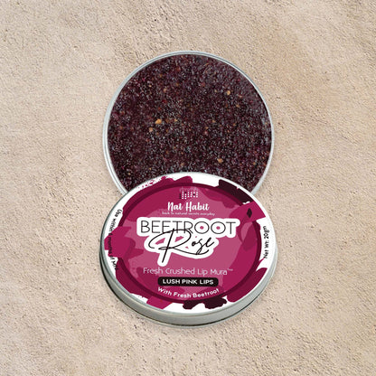 Nat Habit Beetroot Rose Fresh Lip Scrub & Lip Balm for Dark,Dry & Chapped Lips - Natural Pink Lips
