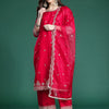 Dhiyona IE Ethnic Motifs Embroidered Sequinned Kurta With Trousers & Dupatta