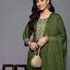 Dhiyona VA Women'sEmbroidered Sequinned Kurta With Trousers & Dupatta