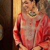Dhiyona IE Ethnic Motifs Embroidered Zari Liva Kurta With Trousers & Dupatta