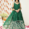 Indyancart VA Women'sEthnic Motifs Embroidered Sleeveless Kurta & Sharara With Dupatta