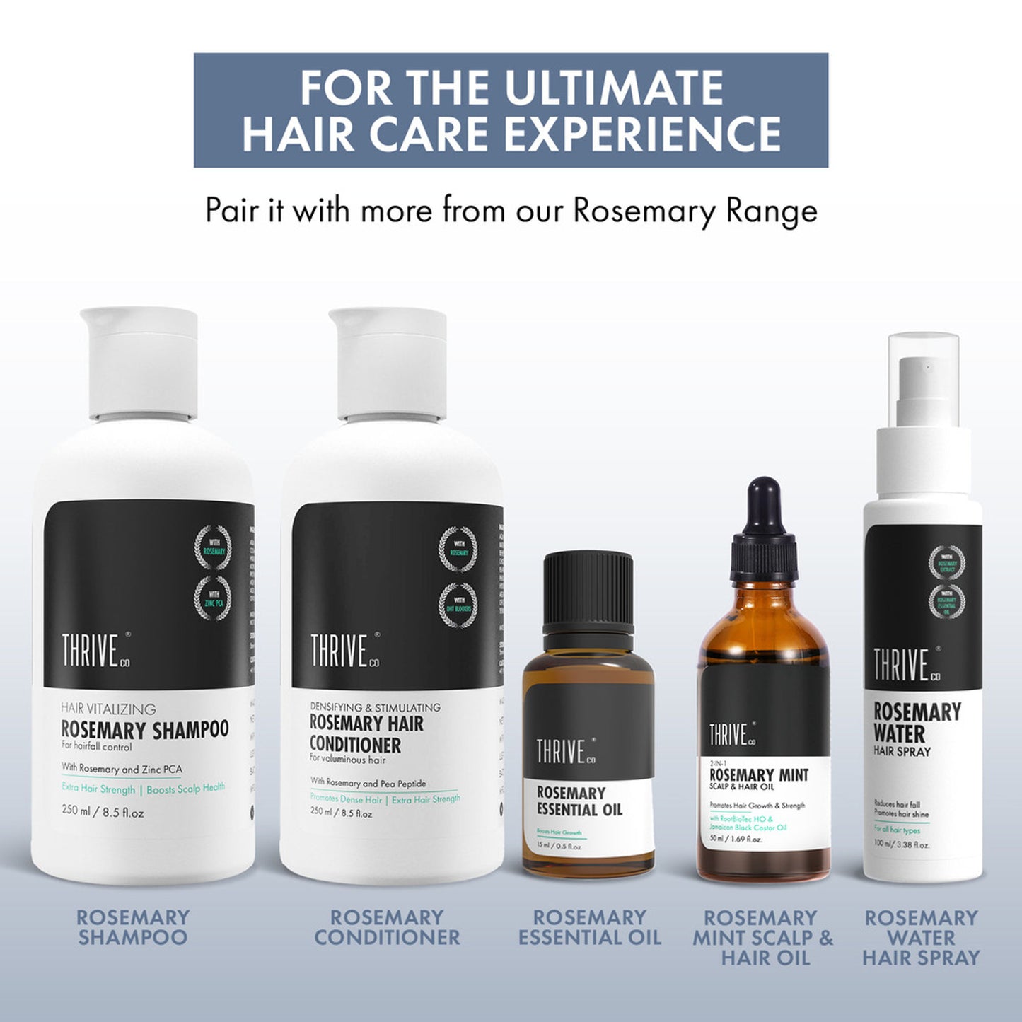 ThriveCo Hair Vitalizing Rosemary Shampoo, Sulphate Free, Hair Fall control, With Hyaplex