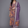 Dhiyona VA Women'sEthnic Floral Printed Sequinned Kurta With Trousers & Dupatta