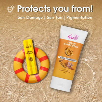 IBA Ubtan Lip Balm + Ubtan Sunscreen Combo