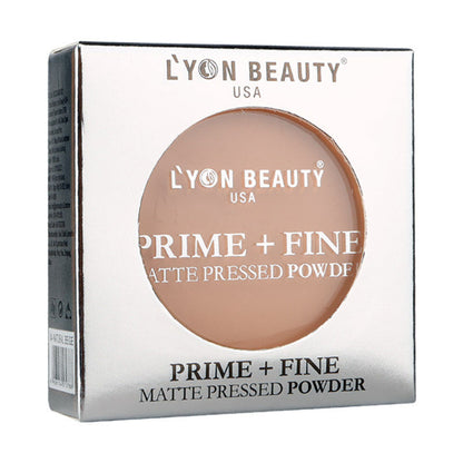 Lyon Beauty Prime + Fine Compact Powder in Shade 01, compact with smooth pressed powder, perfect for a matte finish.
