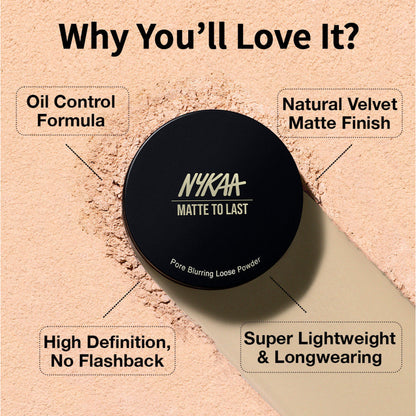 Nykaa Matte to Last Oil Control Loose Setting Powder - Bake, Blur & Set! - Latte 04