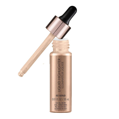 Swiss Beauty Drop and Glow Liquid Highlighter , Shimmer Shine , Dewy Finish - 02 Gold