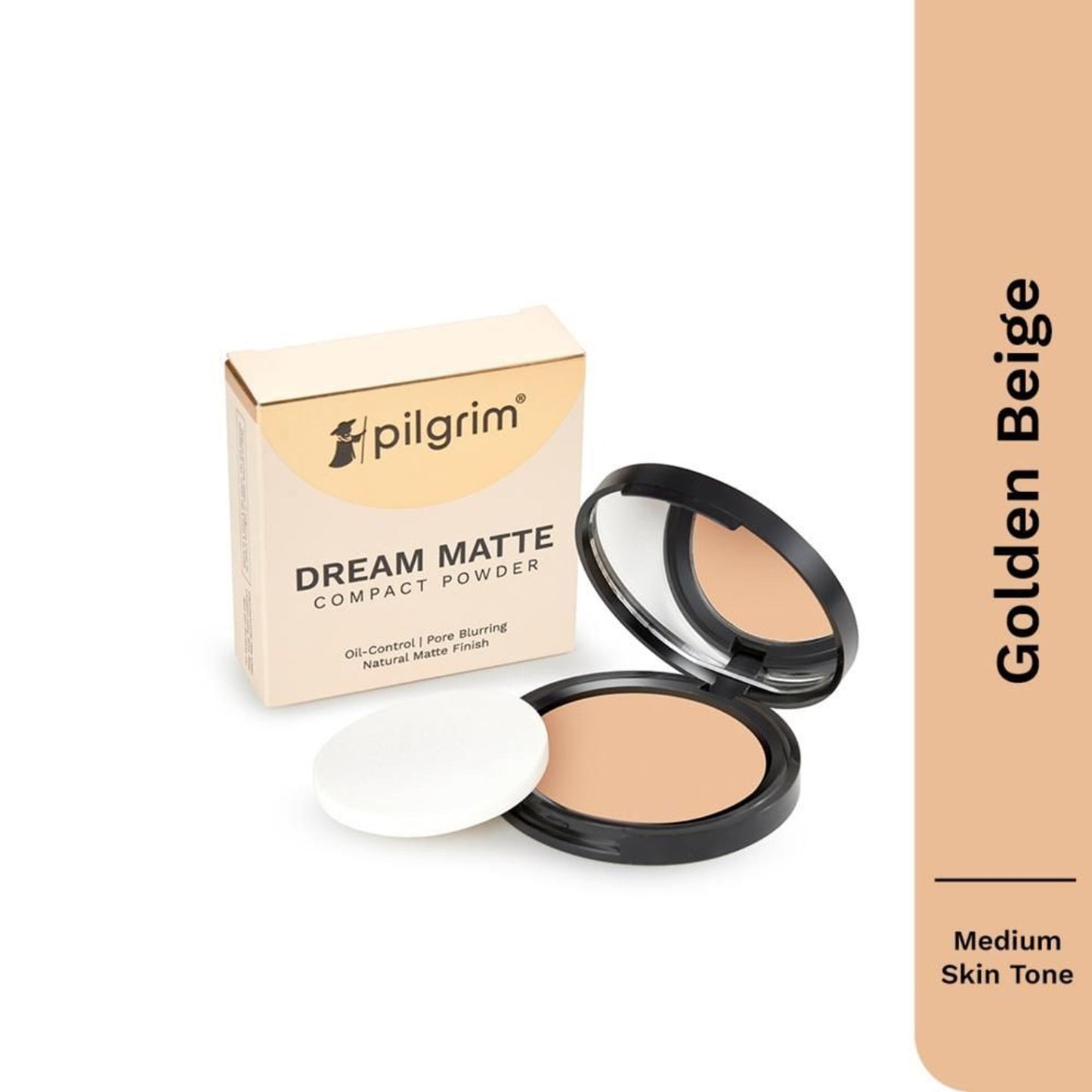 Pilgrim Dream Matte Oil Control and Pore Blurring Compact with Vitamin E - Golden Beige 215