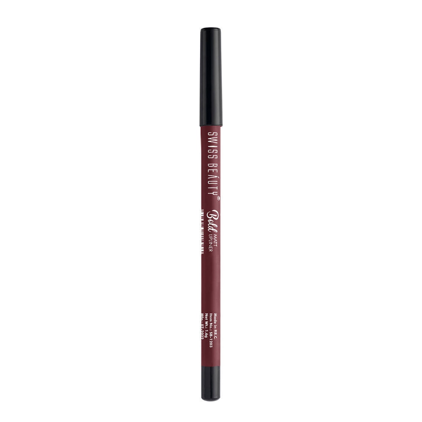 Swiss Beauty Bold Matt Lip Liner Pencil, Long-lasting , Matte Finish , Non-Drying - 2 Maroon