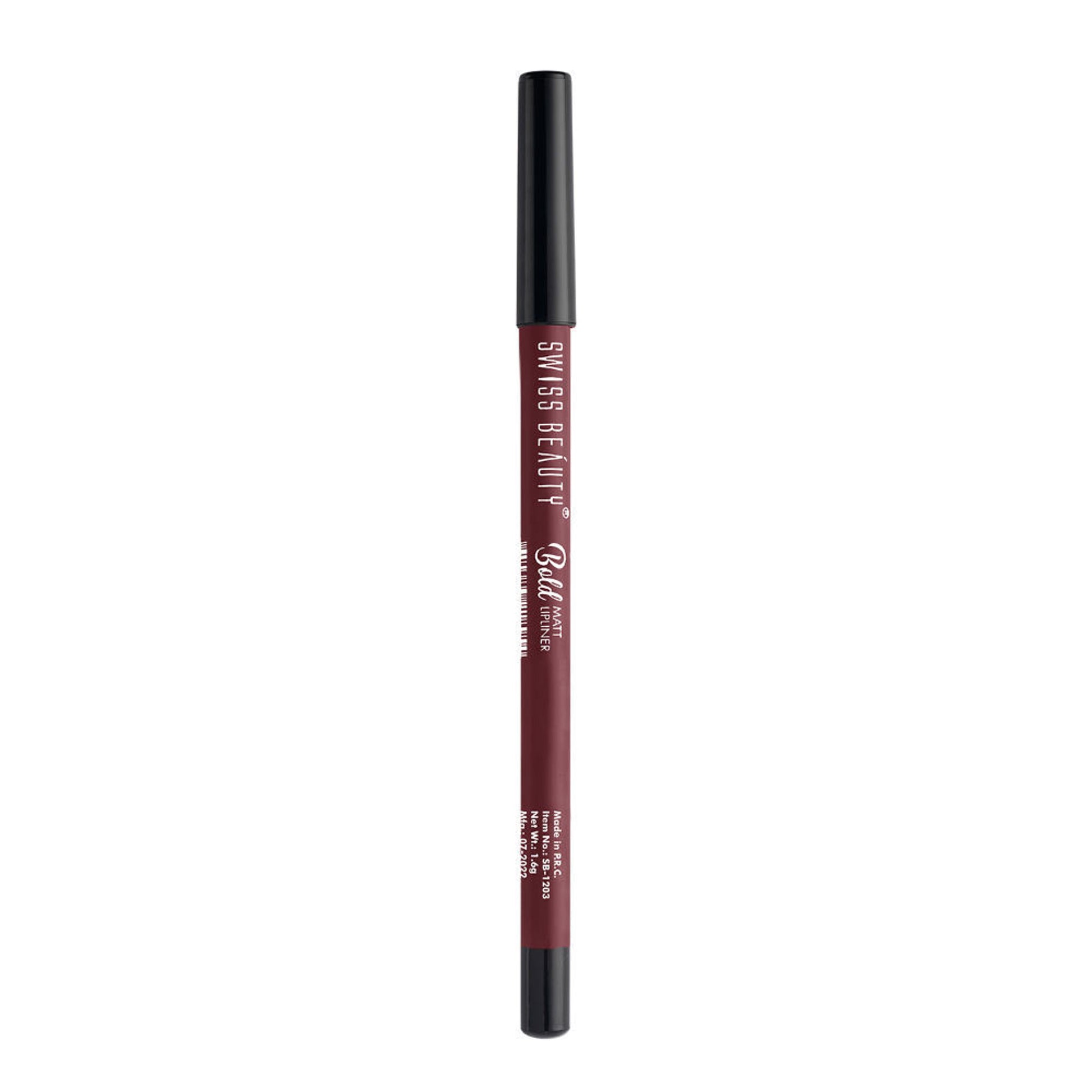 Swiss Beauty Bold Matt Lip Liner Pencil, Long-lasting , Matte Finish , Non-Drying - 2 Maroon