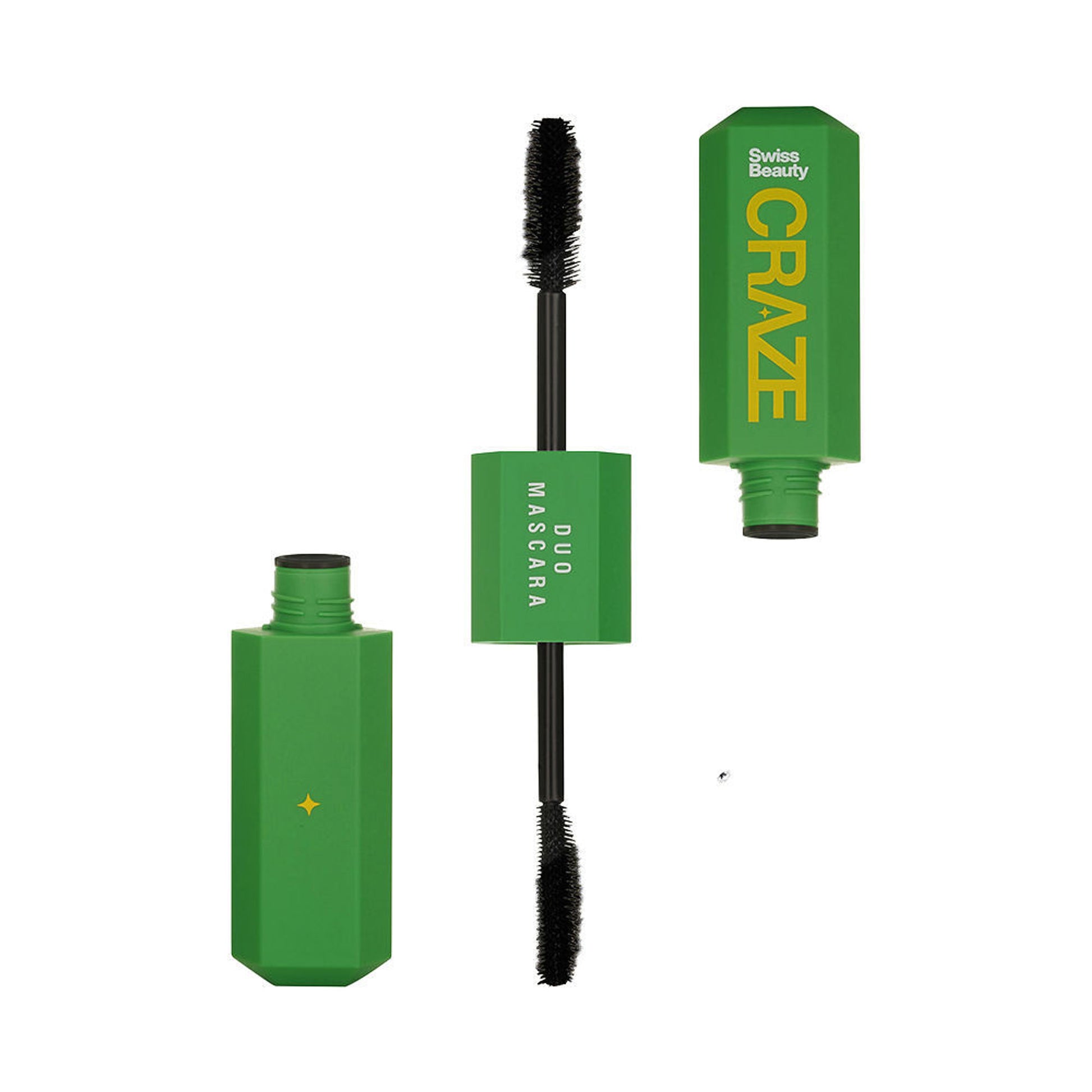 Swiss Beauty CRAZE Duo Mascara Volumizes and Lengthens Lashes With Non- Flaking Finish - Black