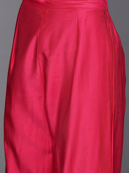 Indyancart IE Ethnic Motifs Yoke Design A-Line Sequined Kurta with Palazzos & Dupatta