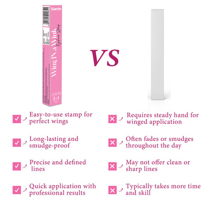 Sanfe Wing In A Wink Eyeliner With Stamp, Waterproof Smudge Proof Eye Liner Liquid Pen