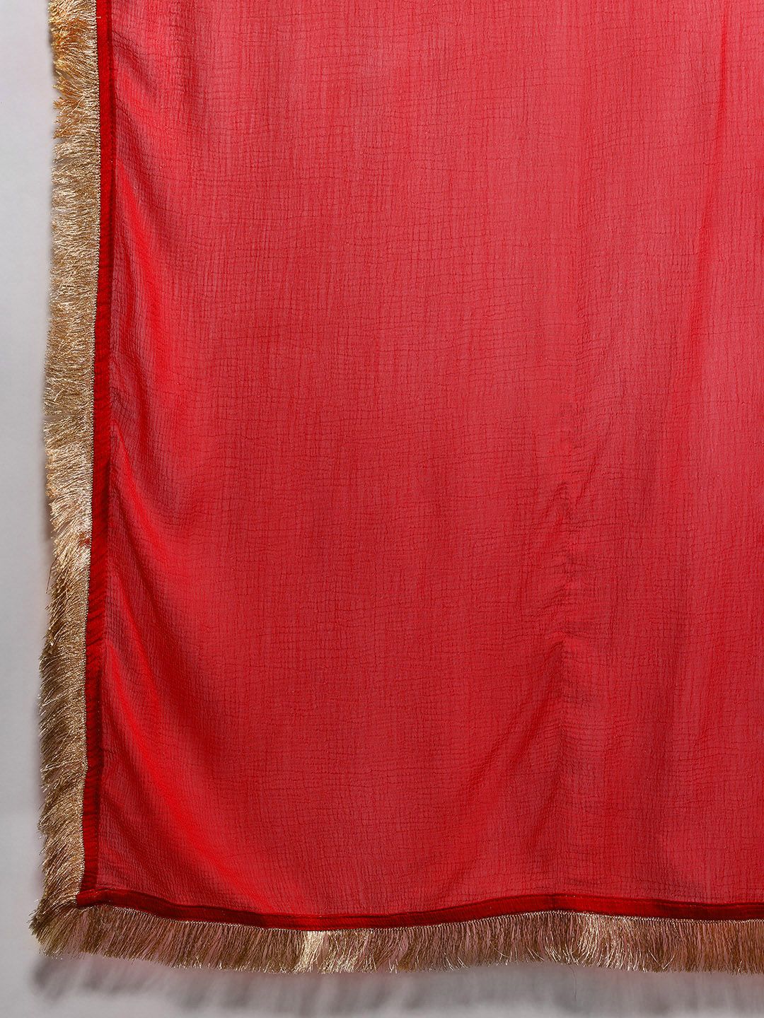 Indyancart IE Zari Chanderi Silk Kurta With Trousers & Dupatta