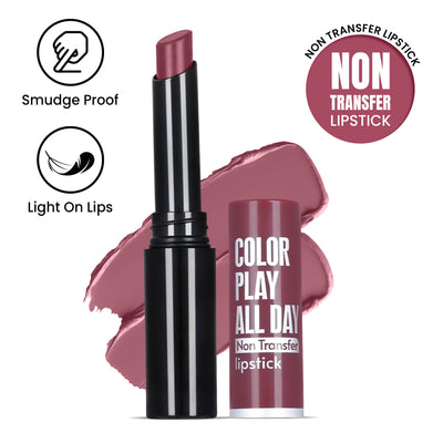 FASHION COLOUR Play All Day Non Transfer Lipstick - Pink Violet