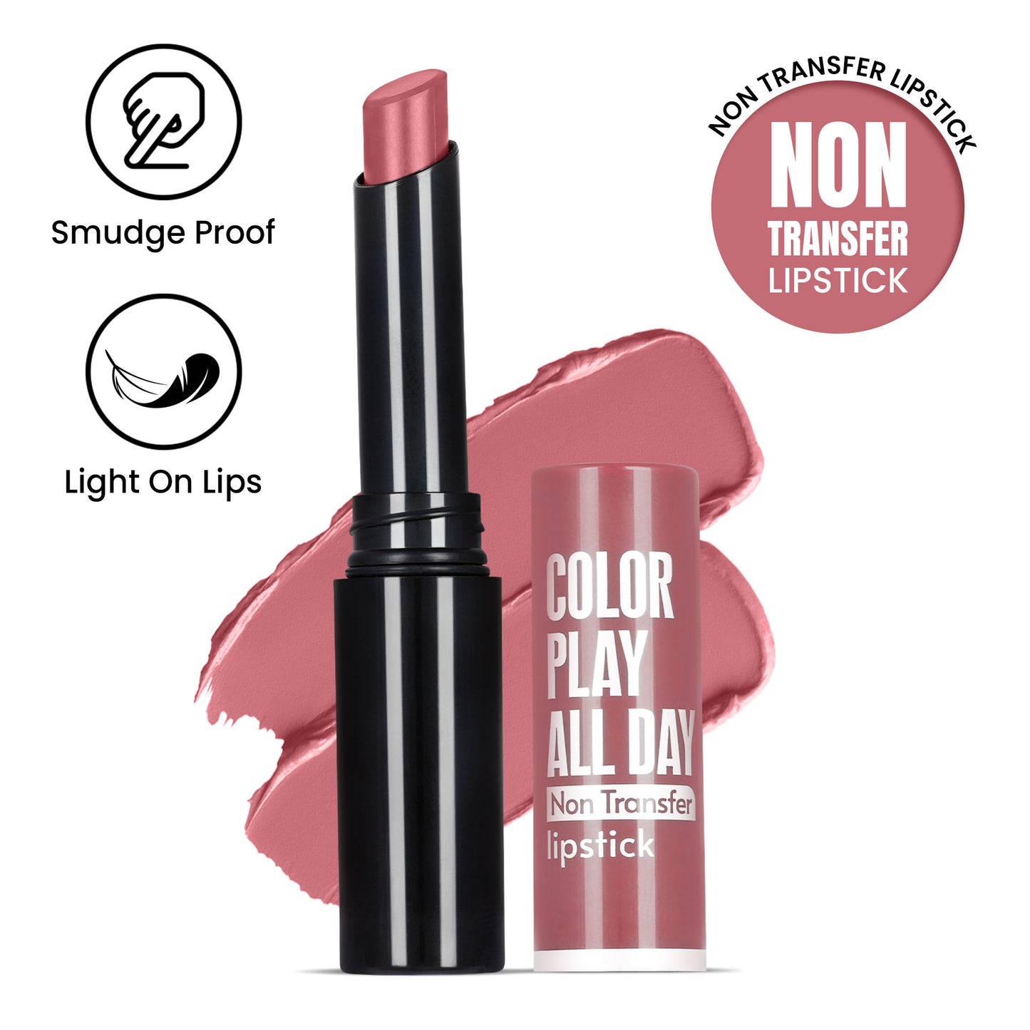 FASHION COLOUR Play All Day Non Transfer Lipstick - Warm Peach