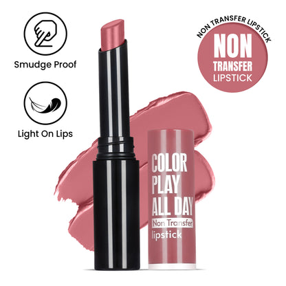 FASHION COLOUR Play All Day Non Transfer Lipstick - Warm Peach