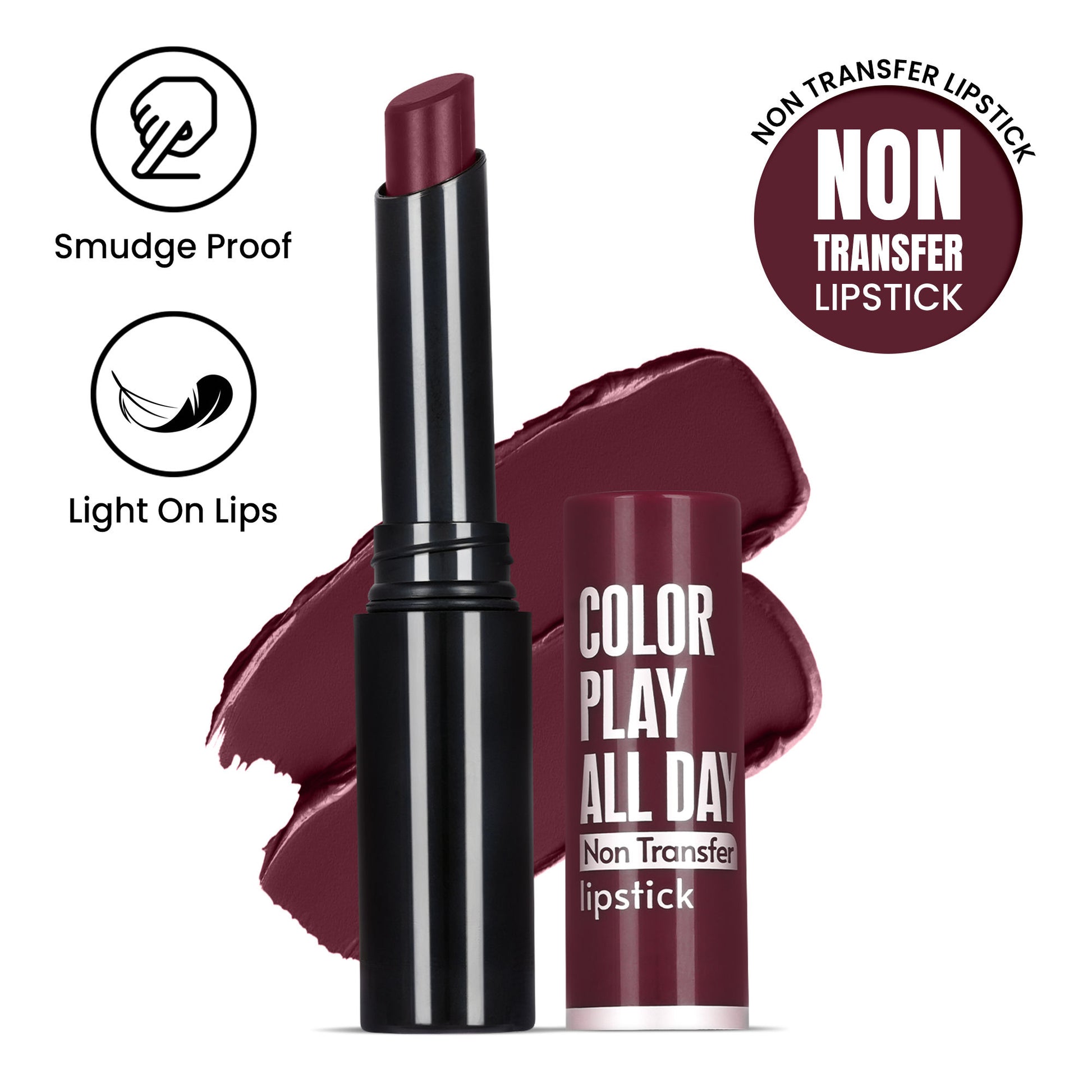 FASHION COLOUR Play All Day Non Transfer Lipstick - Rust Red