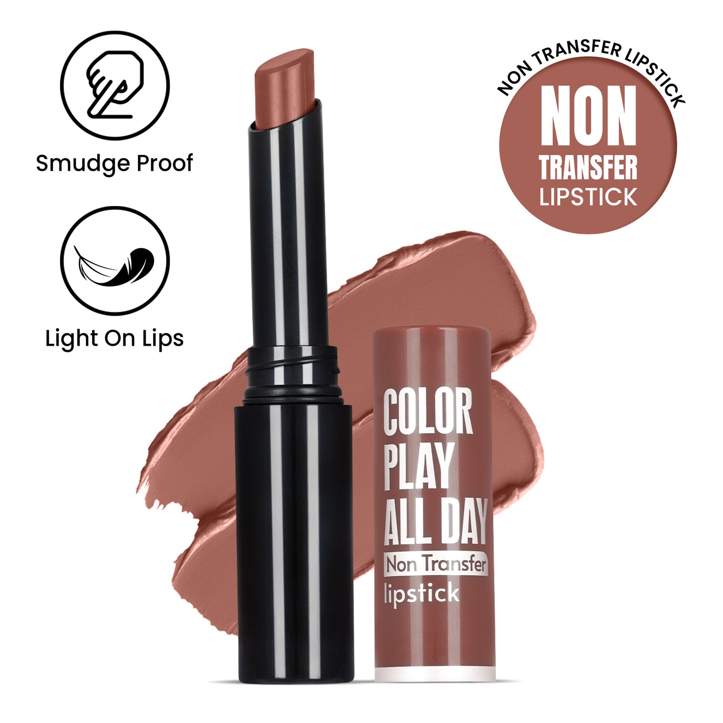 FASHION COLOUR Play All Day Non Transfer Lipstick - Caramel Nude