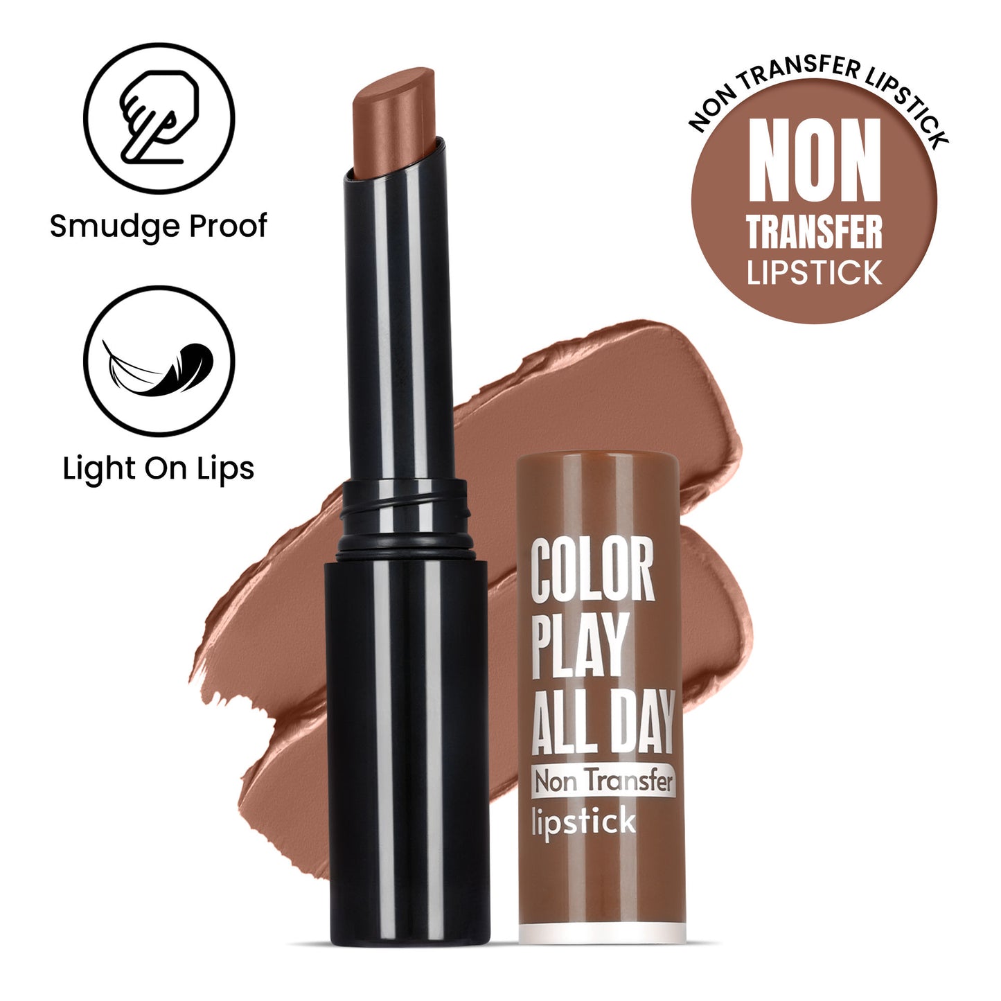 FASHION COLOUR Play All Day Non Transfer Lipstick - Terracotta