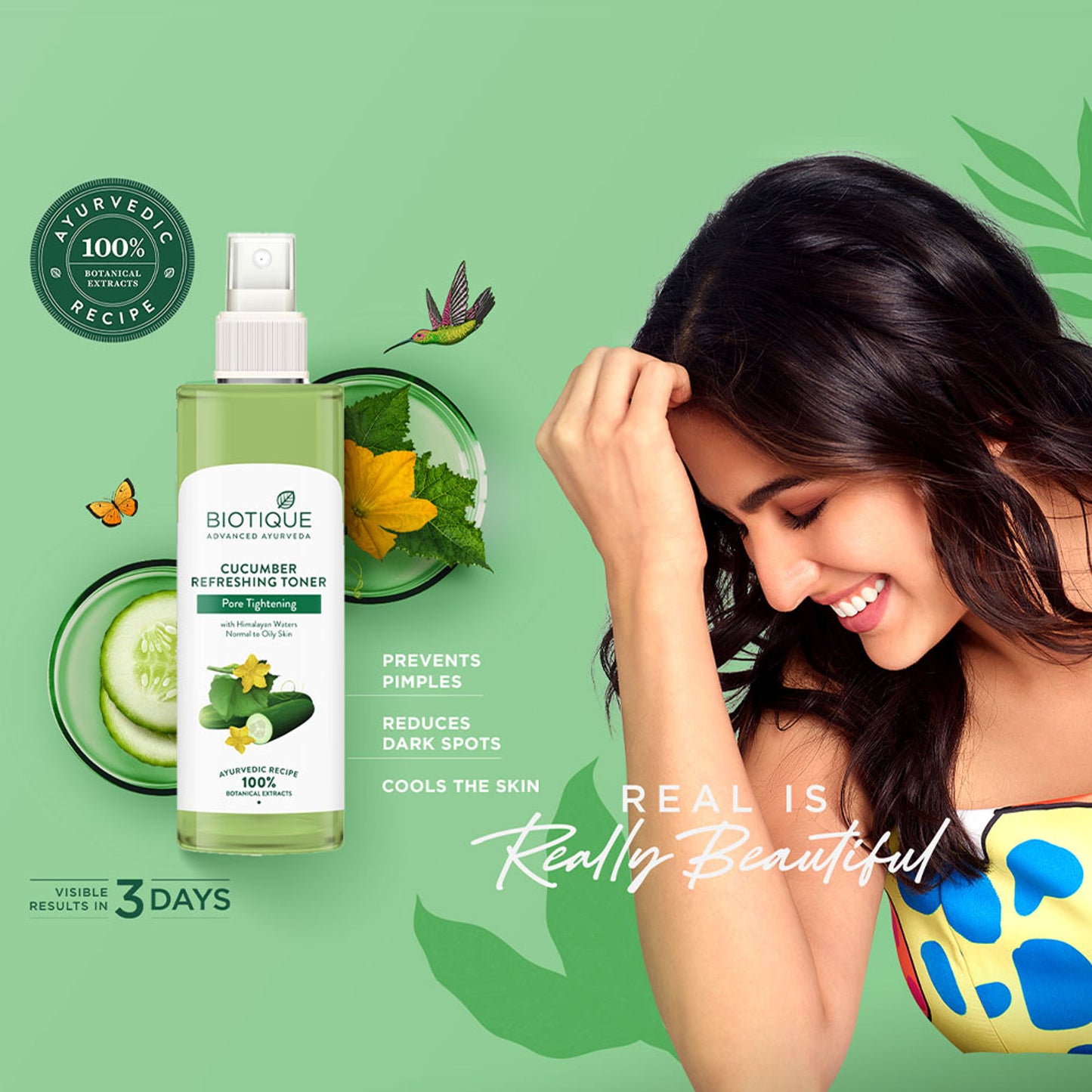 Biotique Bio Cucumber Pore Tightening Toner With Himalayan Waters