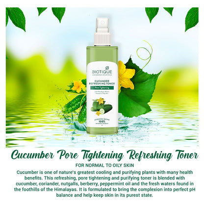 Biotique Bio Cucumber Pore Tightening Toner With Himalayan Waters