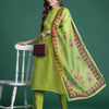 Dhiyona IE Ethnic Motifs Yoke Design Thread Work Kurta with Trousers & With Dupatta