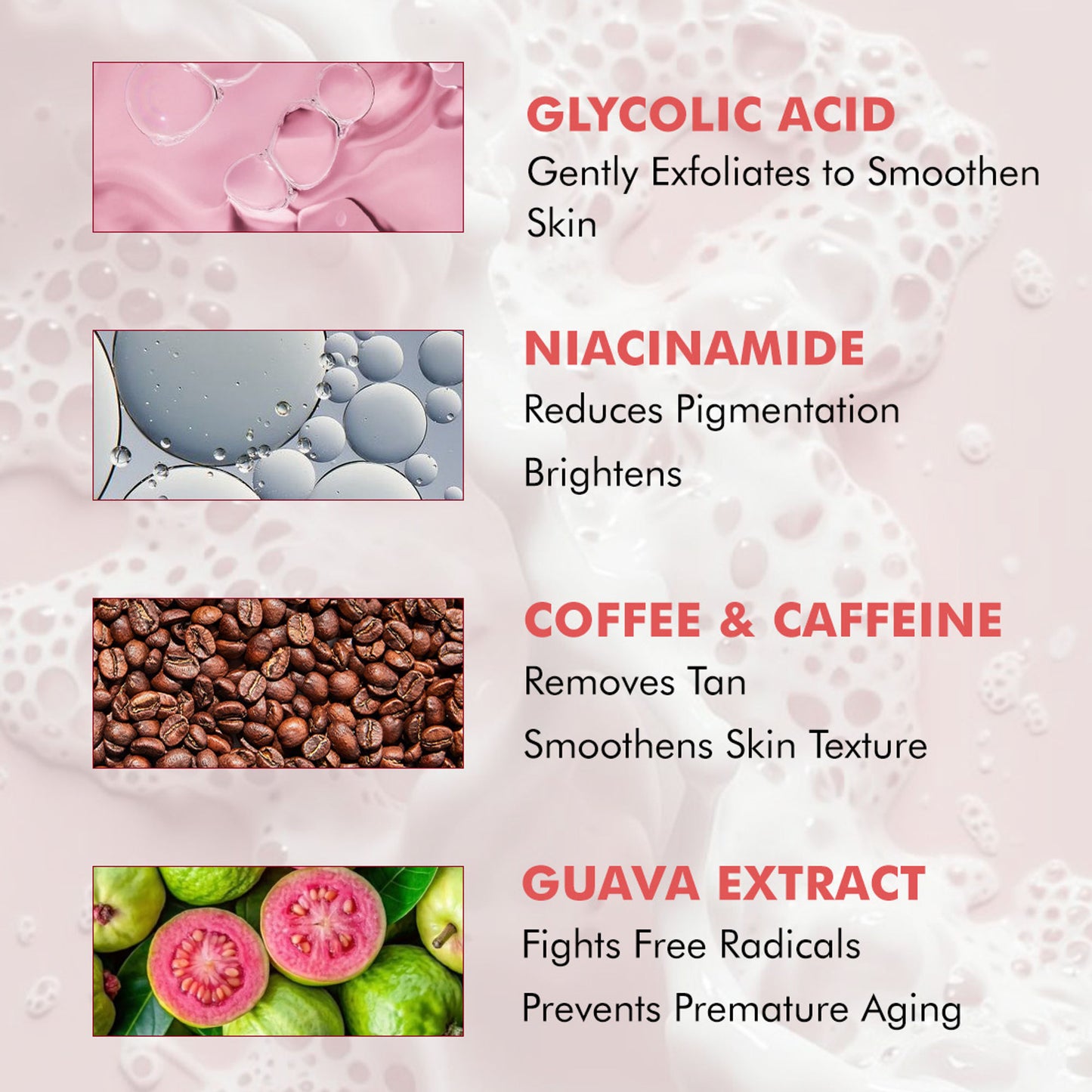 mCaffeine Brightening Tan Removal Soap - 1% Kojic Acid & Glutathione -Tangy Guava Perfume Syndet Bar