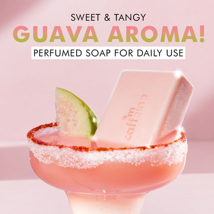 mCaffeine Brightening Tan Removal Soap - 1% Kojic Acid & Glutathione -Tangy Guava Perfume Syndet Bar