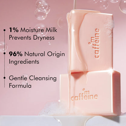 mCaffeine Brightening Tan Removal Soap - 1% Kojic Acid & Glutathione -Tangy Guava Perfume Syndet Bar