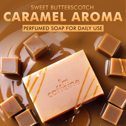 mCaffeine Exfoliating Tan Removal Soap - 1% Salicylic Acid & Lactic Acid - Sweet Caramel Perfume Bar