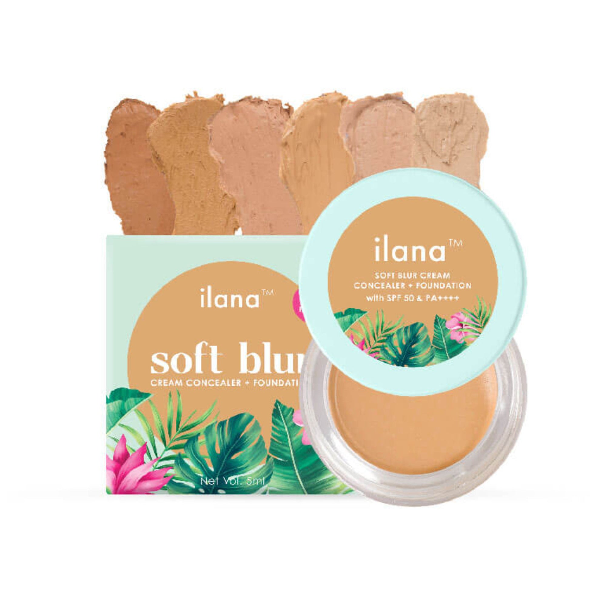 Ilana Soft Blur Cream Concealer & Foundation with SPF 50 - Sun's Out