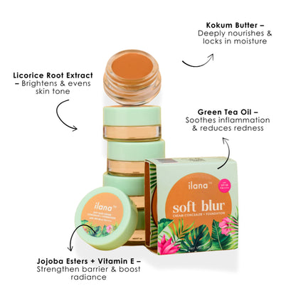 Ilana Soft Blur Cream Concealer & Foundation with SPF 50 - Sun's Out